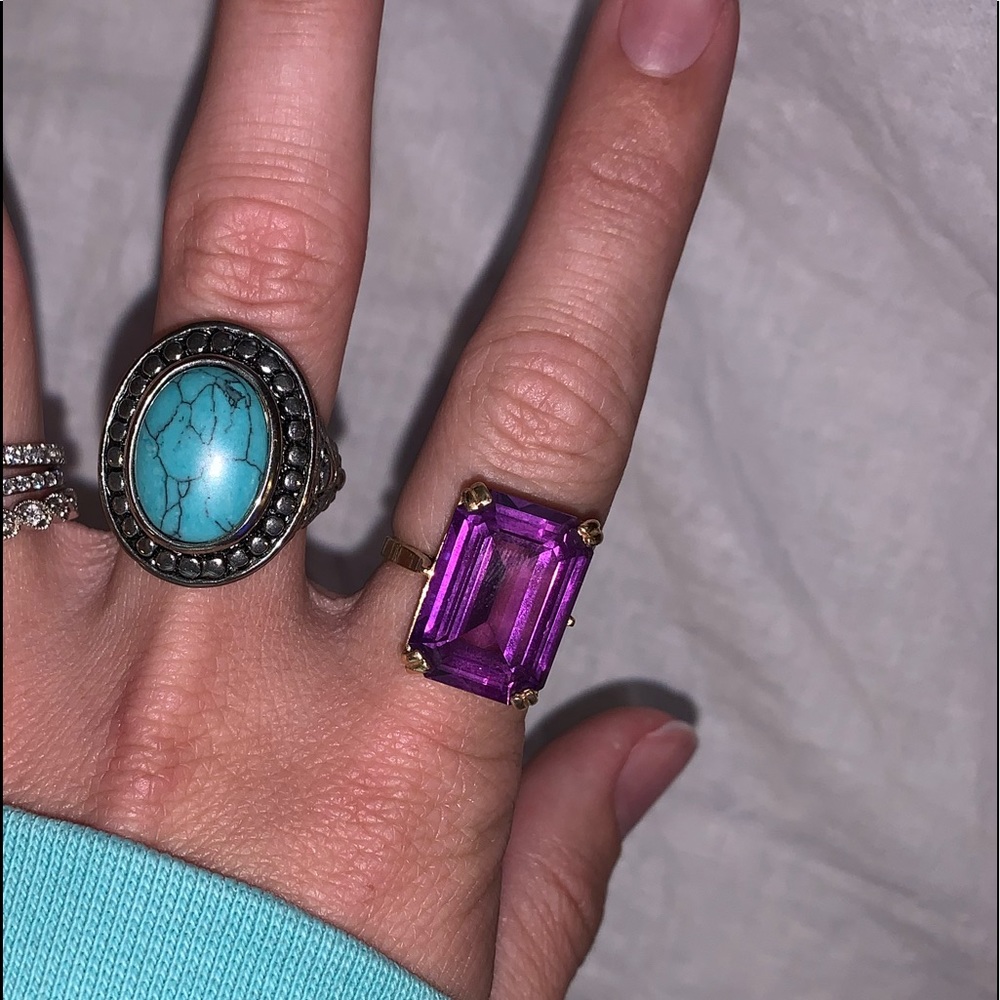 Emerald cut stone ring